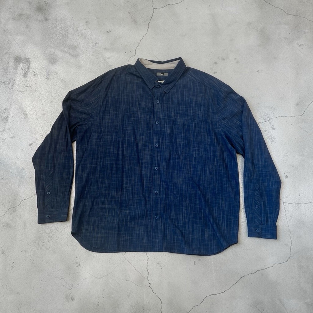 REI Men's XXL Blue Plaid Long Sleeve Button Front Casual Shirt Lightweight